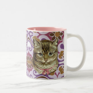 Tabby katt Två-Tonad mugg