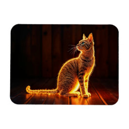 Tabby katt varma belysningsdjur (daggaura) magnet