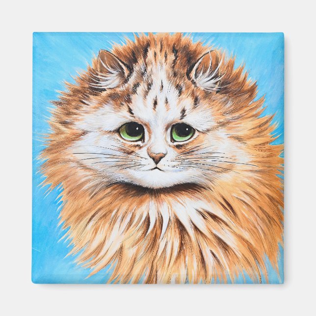 Tabby katt with Grönt Ögon, Head Study by L. Wain Magnet (Framsidan)