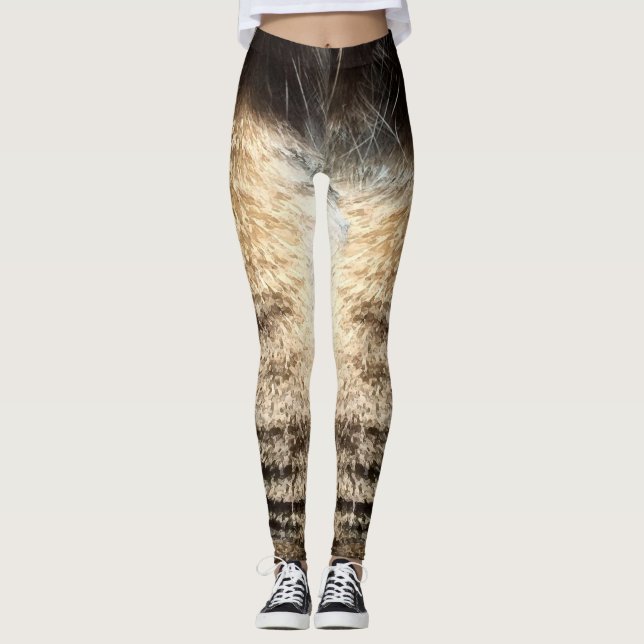 Tabby kattdamasker leggings (Framsida)