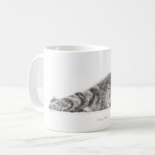 Tabby kattkonst, kattmugg, mugg för kattlovers.