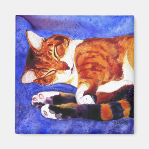 Tabby kattmagnet - "ta sig en tupplur Time ", Magnet