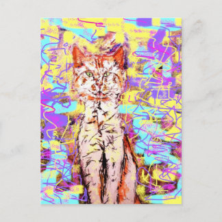 tabby kattpopart vykort