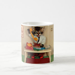 tabby kattsekreterare RPPC Kaffemugg