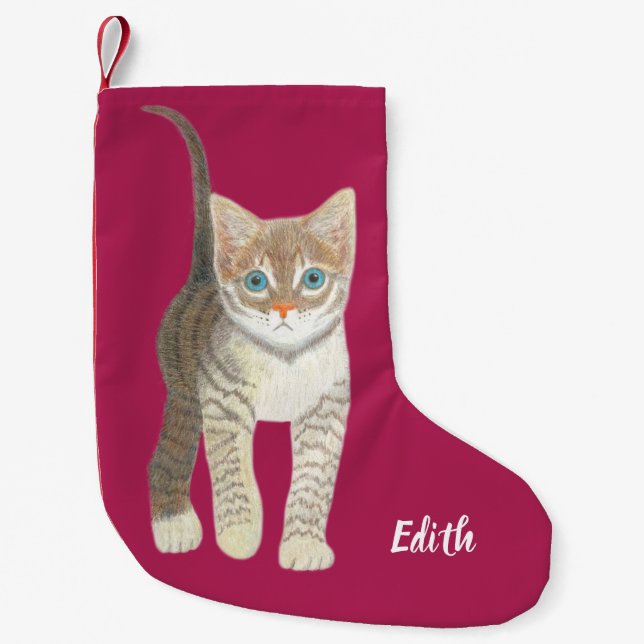 Tabby Kattunge Liten Julstrumpa (Framsidan)
