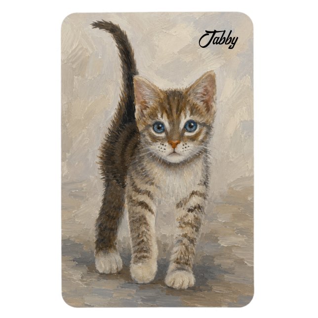 Tabby Kattunge Magnet (Vertikal)