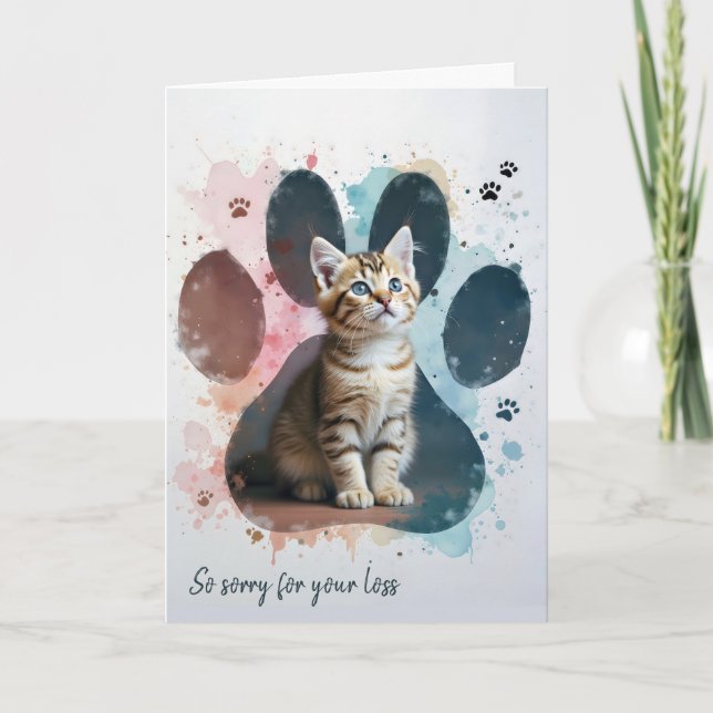 Tabby Kattunge Sörjer Sympati Kort (Framsida)