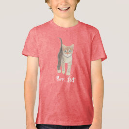 Tabby Kitten Flicka mellan Tri-Blend T Shirt