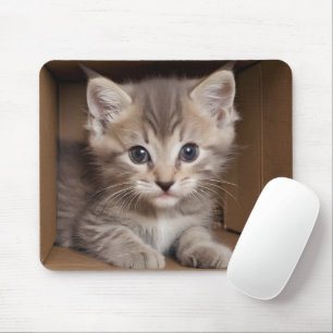 Tabby Kitten i kartong Musmatta