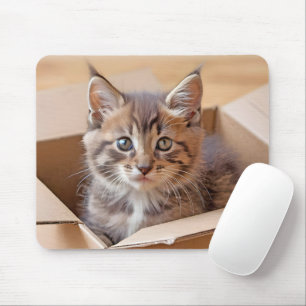 Tabby Kitten i kartong Musmatta