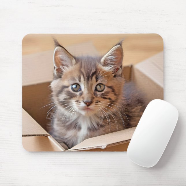 Tabby Kitten i kartong Musmatta (Med mus)