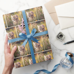 Tabby Kitten in Wildblommor Presentpapper