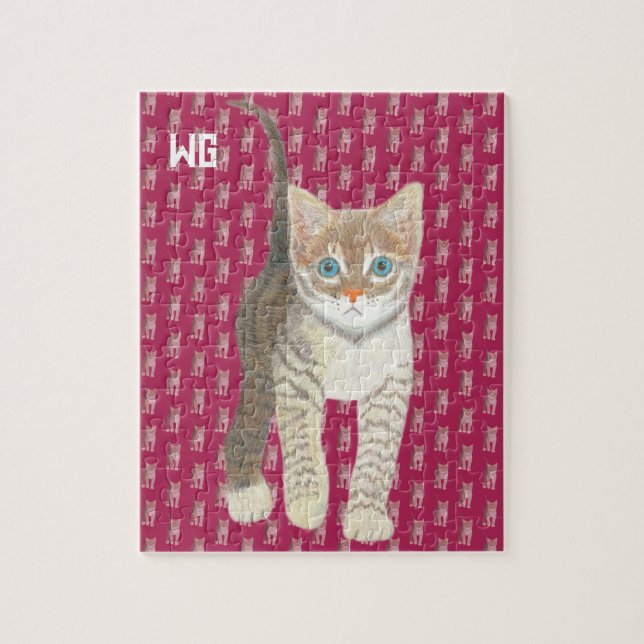 Tabby Kitten Jigsaw Pussel (Vertikal)