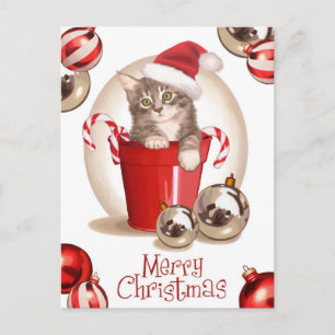 Tabby Kitten jul Helg Vykort