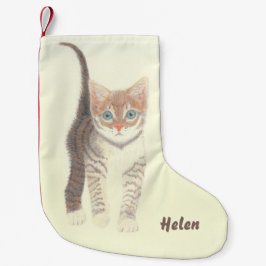 Tabby Kitten Liten Julstrumpa