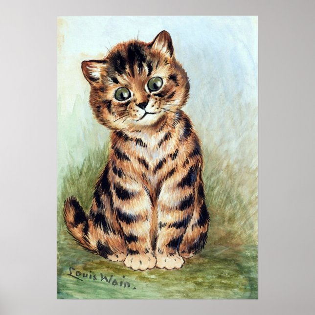 Tabby Kitten, Louis Wain Poster (Framsidan)