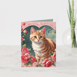 Tabby Kitten Meow-velous Valentine Card Helgkort