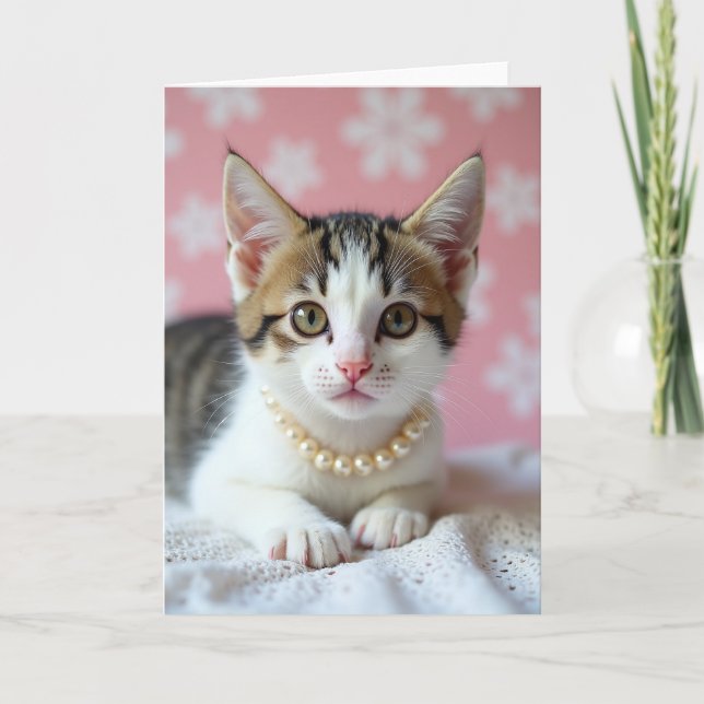 Tabby Kitten Mothers Day Card Kort (Framsida)