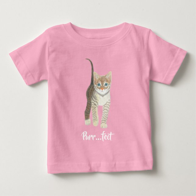 Tabby Kitten Pink T Shirt (Framsida)