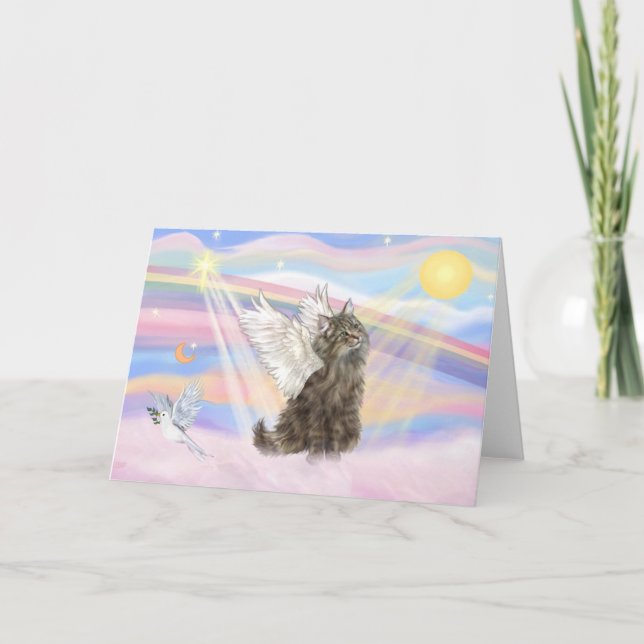 Tabby Norsk Skogkatt - Ängel Kort (Framsida)