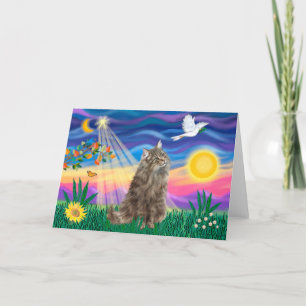 Tabby Norsk Skogkatt - Skymning Kort