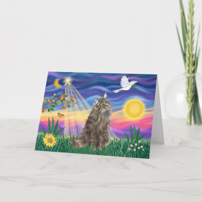 Tabby Norsk Skogkatt - Skymning Kort (Framsida)