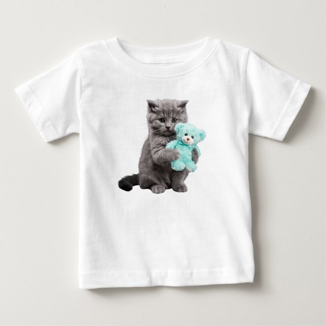 Tabby och teddybjörn t shirt (Framsida)