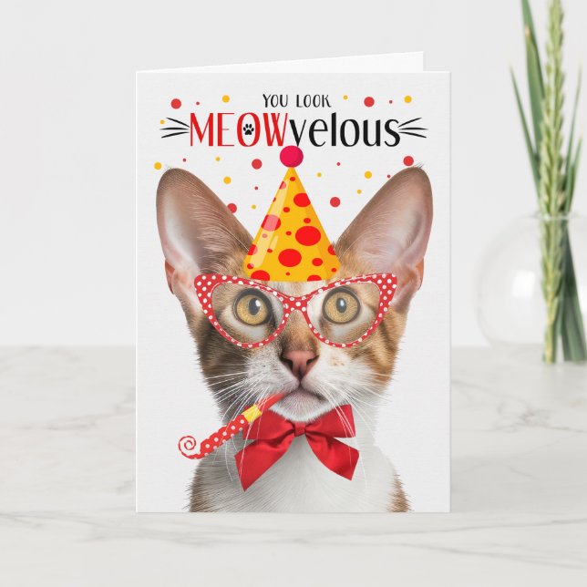 Tabby Oriental Shorthair Cat MEOWvelous Birthday Kort (Framsida)