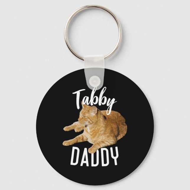 Tabby pappa Organe Cat Cat Lovers Nyckelring (Framsida)