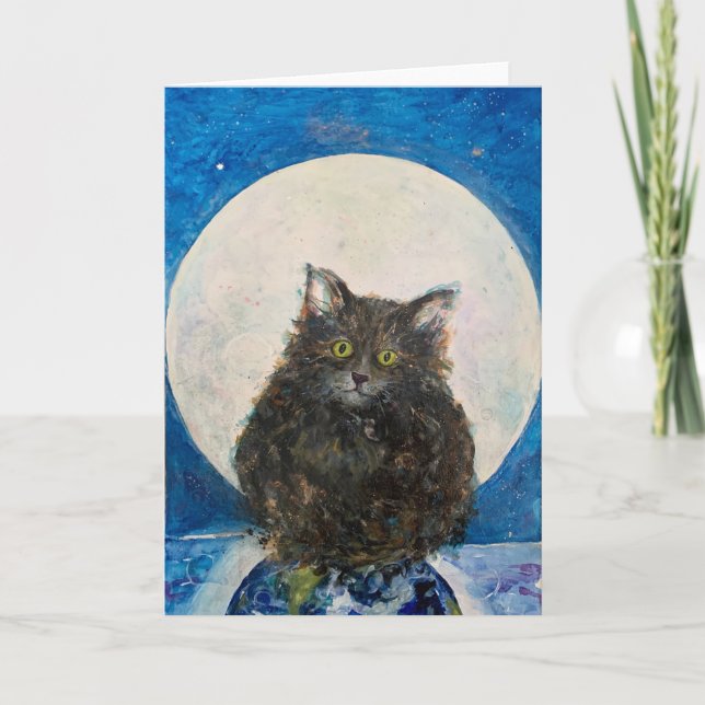Tabby Tiger Cat Kitten Familiar Maureen Girard Kort (Framsida)