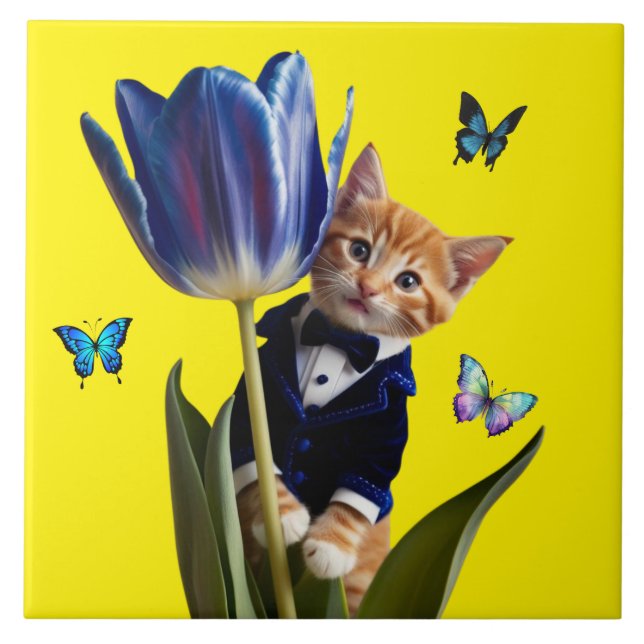 Tabby Tulip Decorative Tile Kakelplatta (Framsidan)