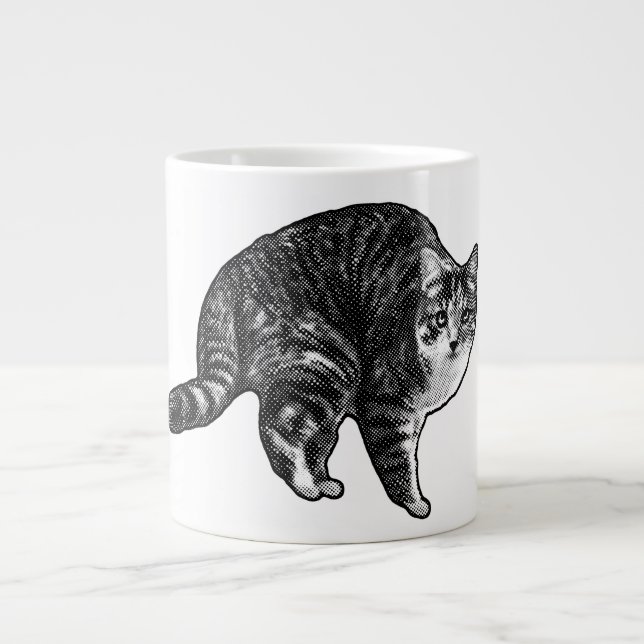 Tabby Under Snowlight Glow Jumbo Mugg (Framsidan)