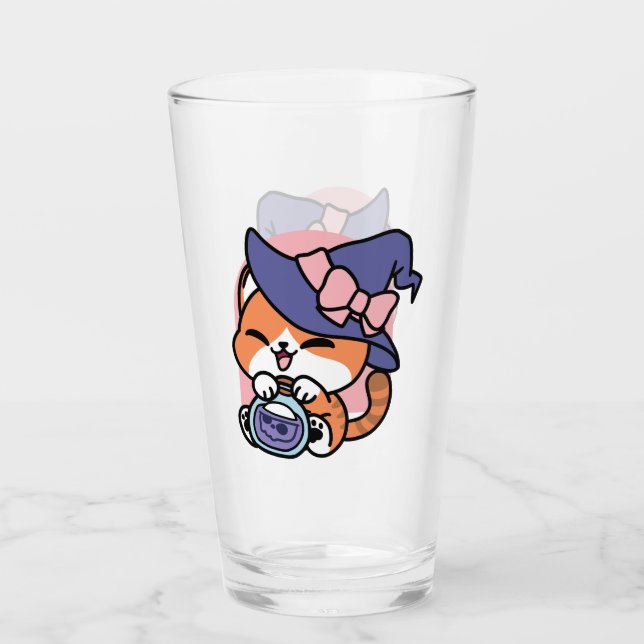 Tabby Witch Brew – Cute Halloween Cat Design Glaskopp (Framsida)