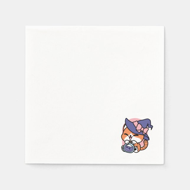 Tabby Witch Brew - Cute Halloween-kattdesign Pappersservett (Framsidan)