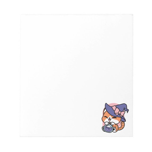 Tabby Witch Brew – Sött Halloween Kattdesign Anteckningsblock (Framsida)