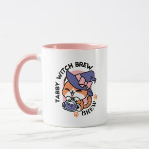 Tabby Witch Brew – Sött Halloween-kattdesign Mugg