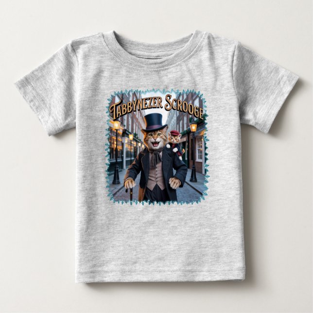Tabbynezer Scrooge Illustration – Tabby Scrooge T Shirt (Framsida)