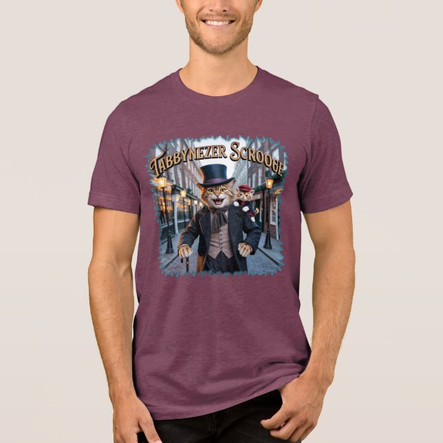Tabbynezer Scrooge Illustration – Tabby Scrooge T Shirt (Framsida)