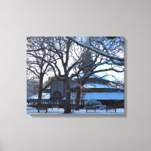 Tabernacle Morgon efter Snö - Martha's Vineyard Canvastryck