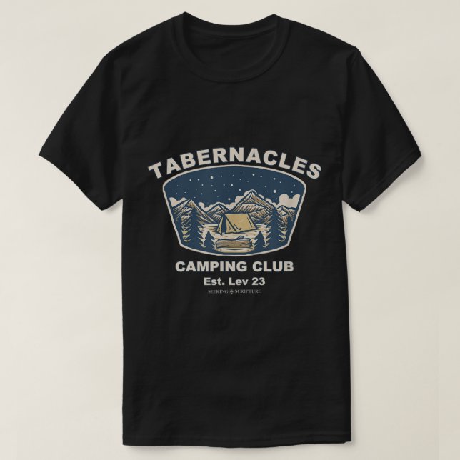 Tabernacles Camping Klubb Sukkot T Shirt (Design framsida)