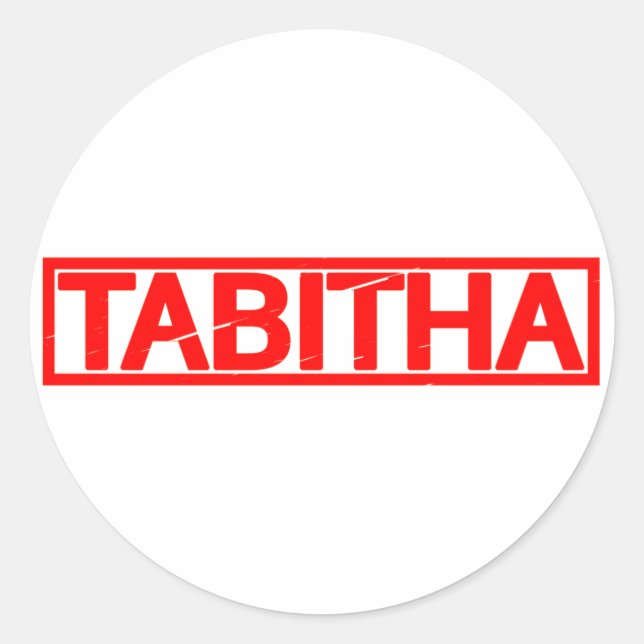 Tabitha Frimärke Runt Klistermärke (Framsida)