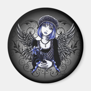 "Tabitha" gotisk blommaängel Magnet