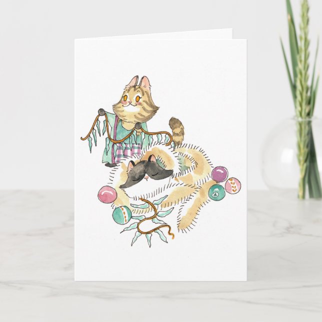 Tabitha och Figaro hälsningkort Kort (Framsida)