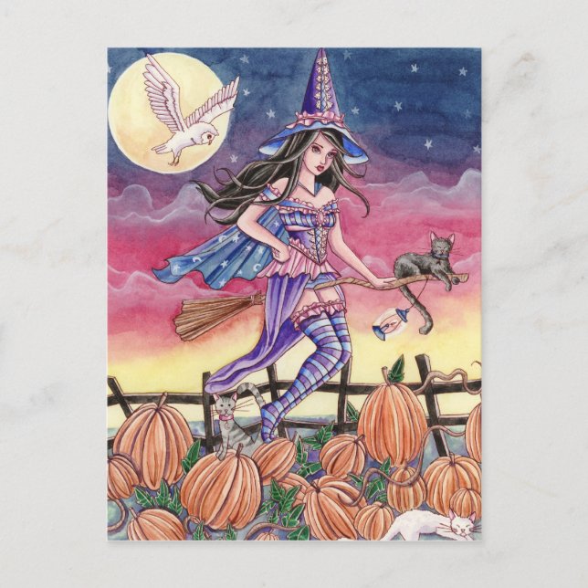 Tabitha - vykort för beck, katt och Uggla (Framsida)