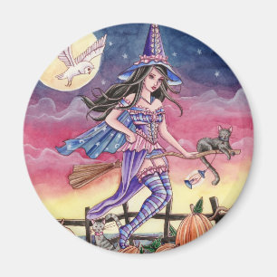 Tabitha - Witch, Cat and Uggla Magnet