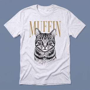 Tabkin Guld Namn Svart och Vitt Husdjur Illustrati T Shirt