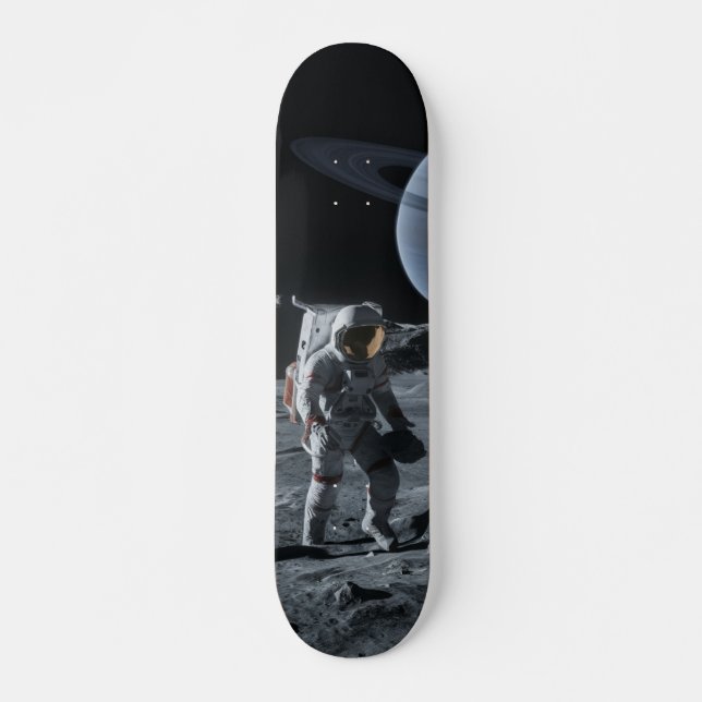 Tabla de Skate Astronauta Caminando en la Luna Mini Skateboard Bräda 18,5 Cm (Framsida)