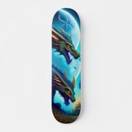Tabla de Skate Dragones Siameses Mini Skateboard Bräda 18,5 Cm