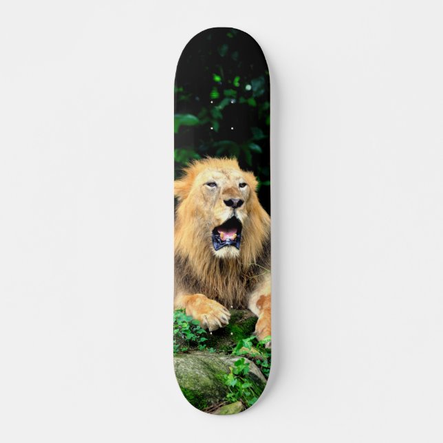 Tabla de Skate León Salvaje Bostezando Mini Skateboard Bräda 18,5 Cm (Framsida)