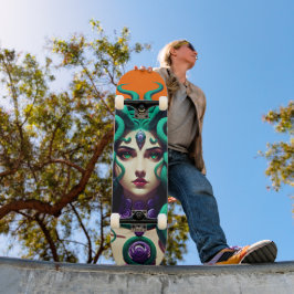 Tabla de Skate Mitológica Mujer Serpiente Mini Skateboard Bräda 18,5 Cm